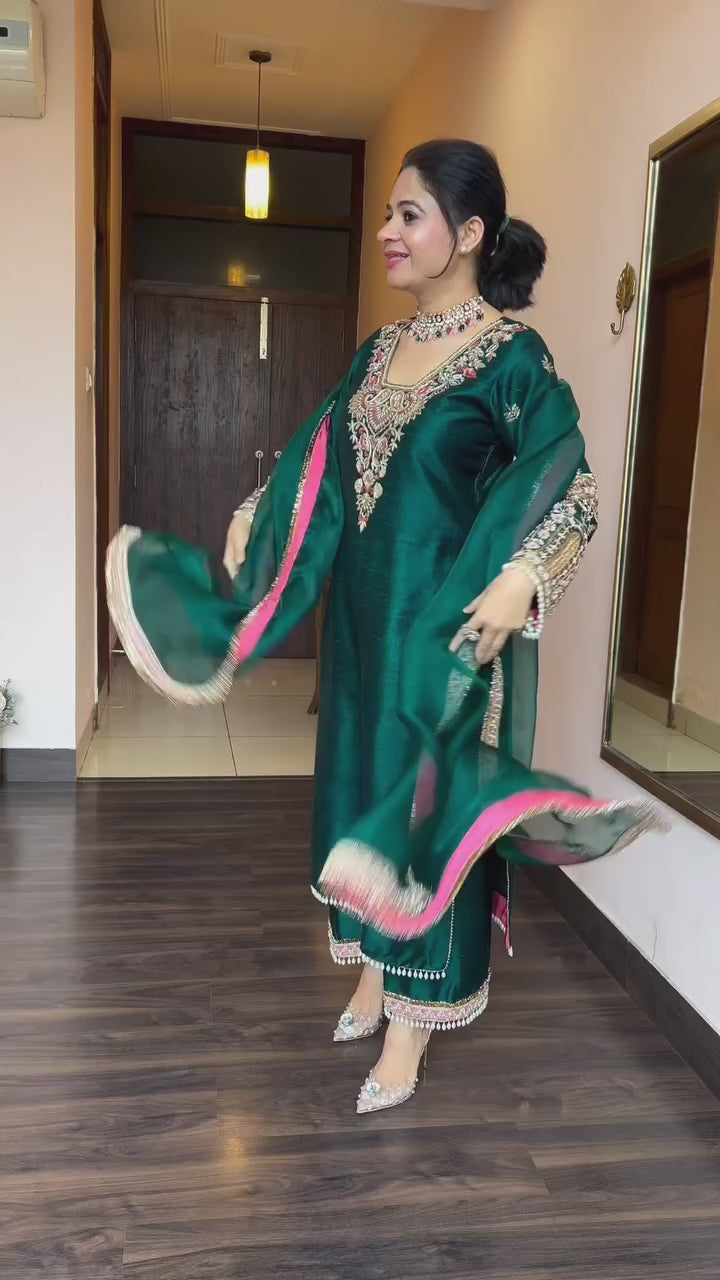 Green 2Pcs Suit