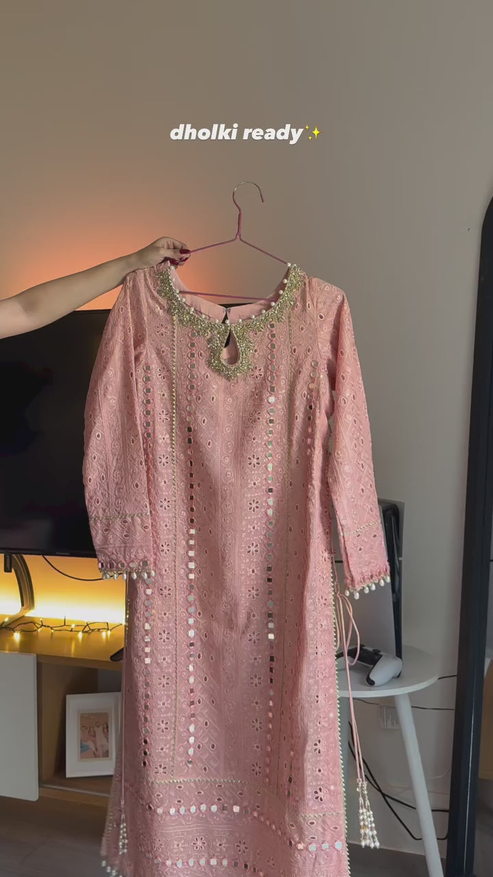 Pink Embroidery Suit